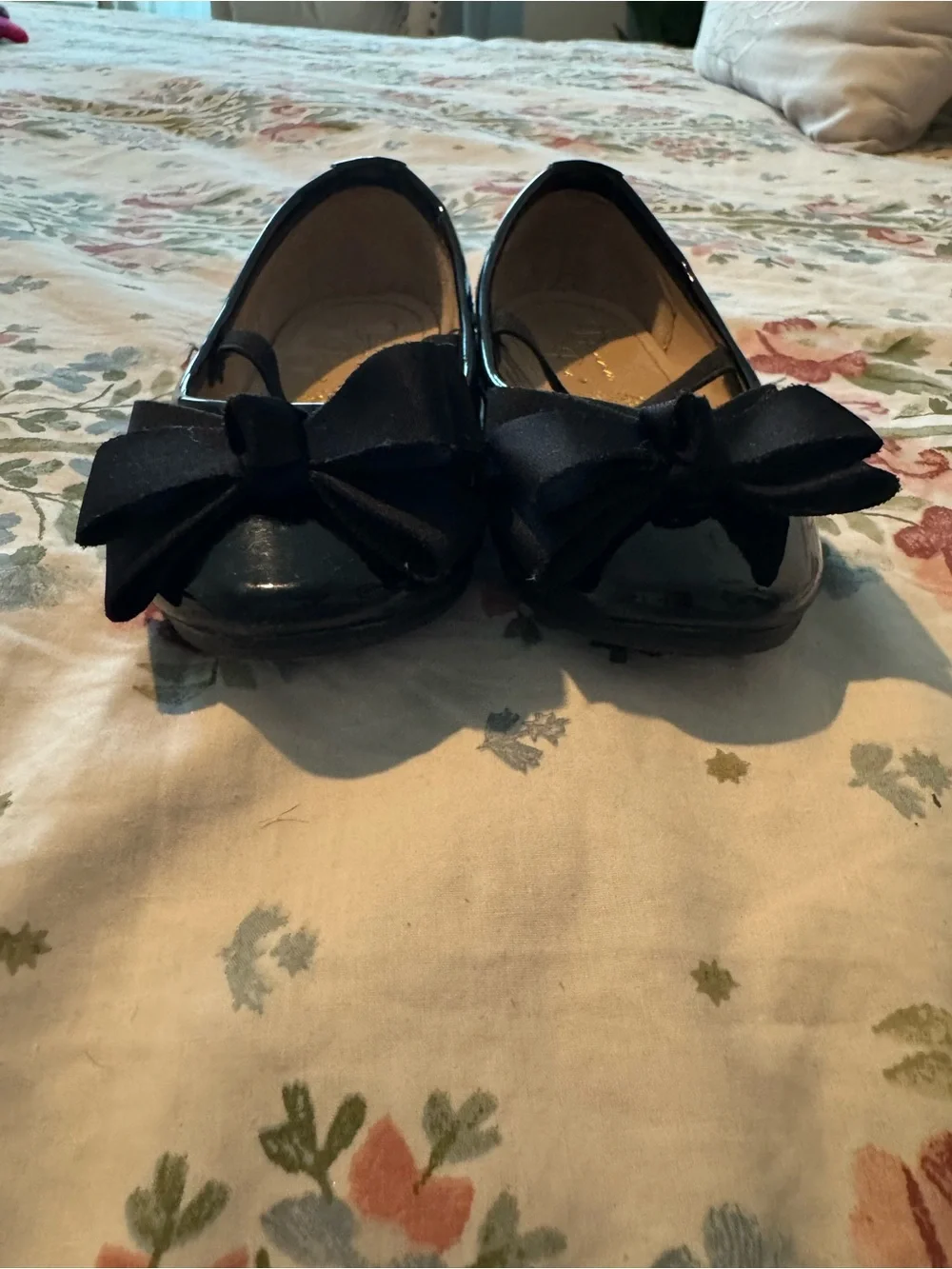 Girls Black Patent Bow Mary Jane Dress Shoes